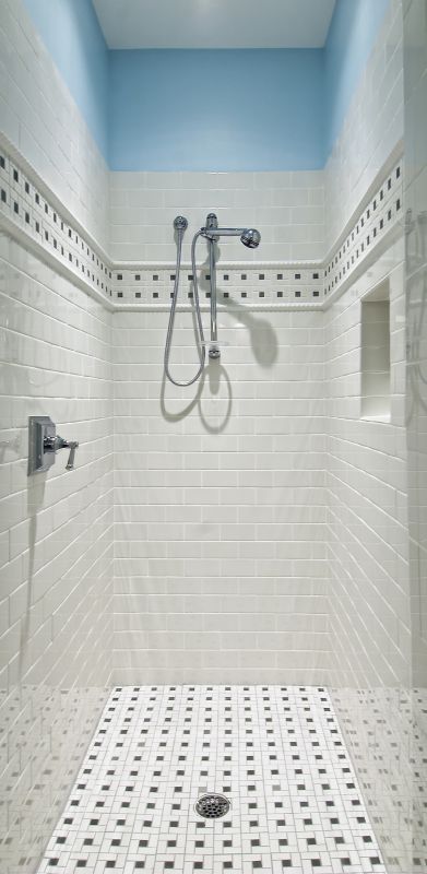 Sleek Shower with Black Hardware